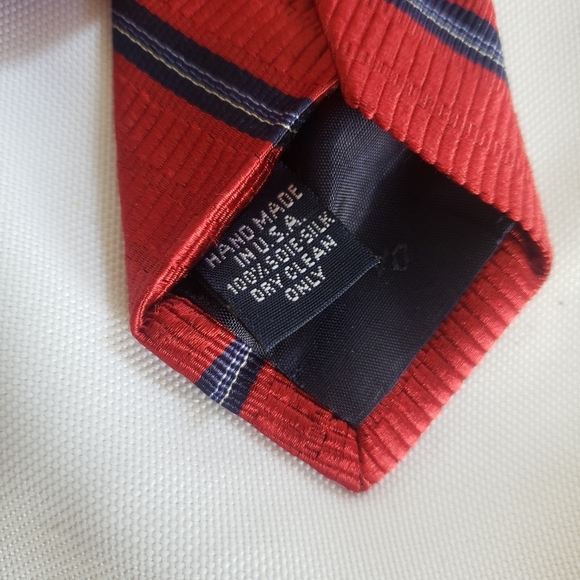 Cremieux Red and Blue Striped Silk Tie - Picture 8 of 8